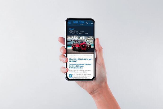 Ansicht einer mobilen Webseite auf einem smartphone