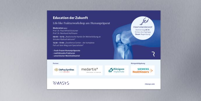 Messeflayer mit Keyvisual und Partnerlogos