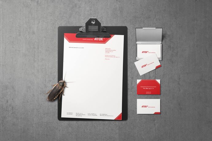 Gestaltung von Briefpapier und Visitenkarten für den Schädlingsbekämpfer